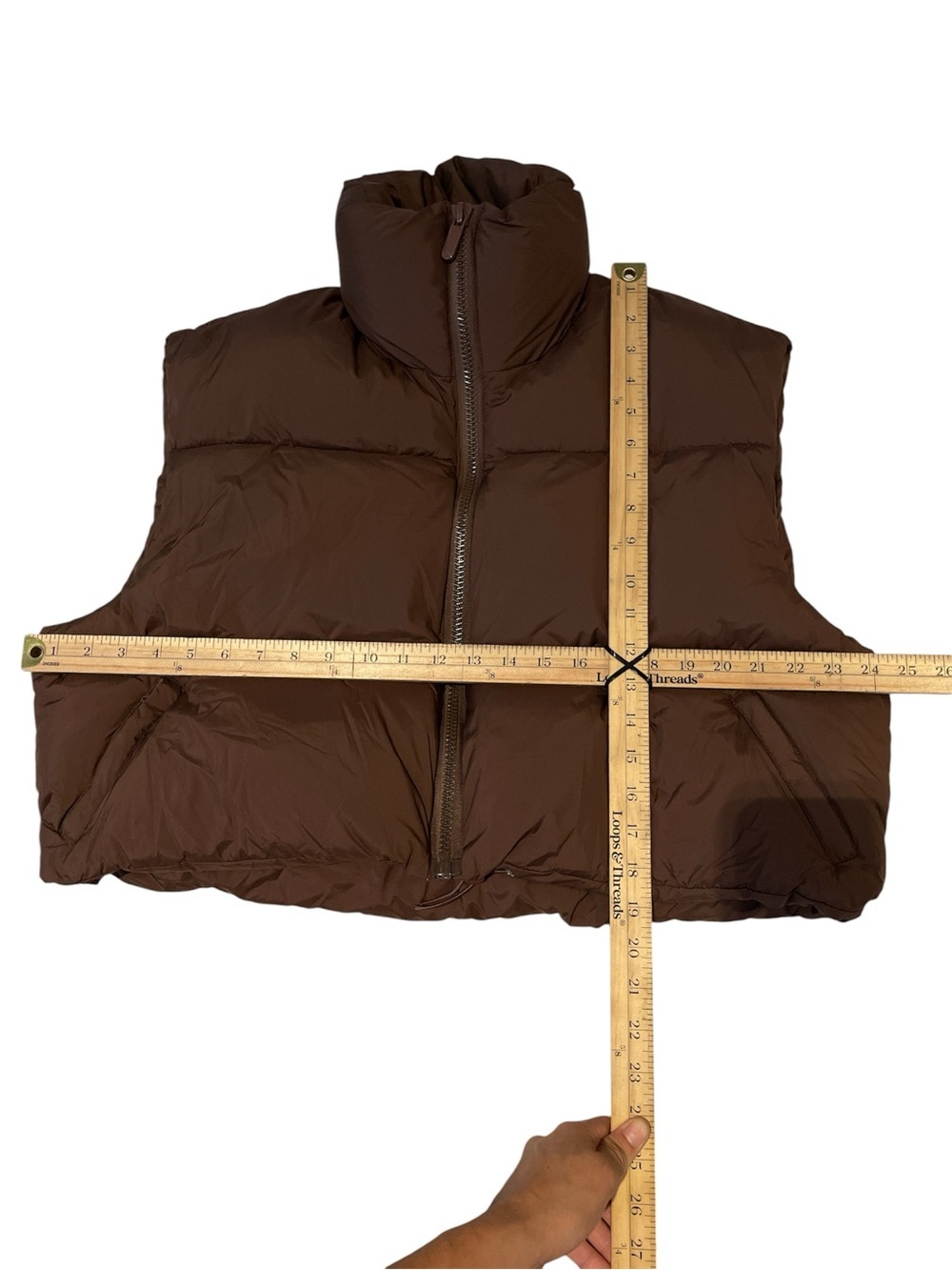 Sacré Crop Vest Sleeveless Puffer Jacket Ladies Warm Sz XL Outdoor Stand Collar - Picture 4 of 5